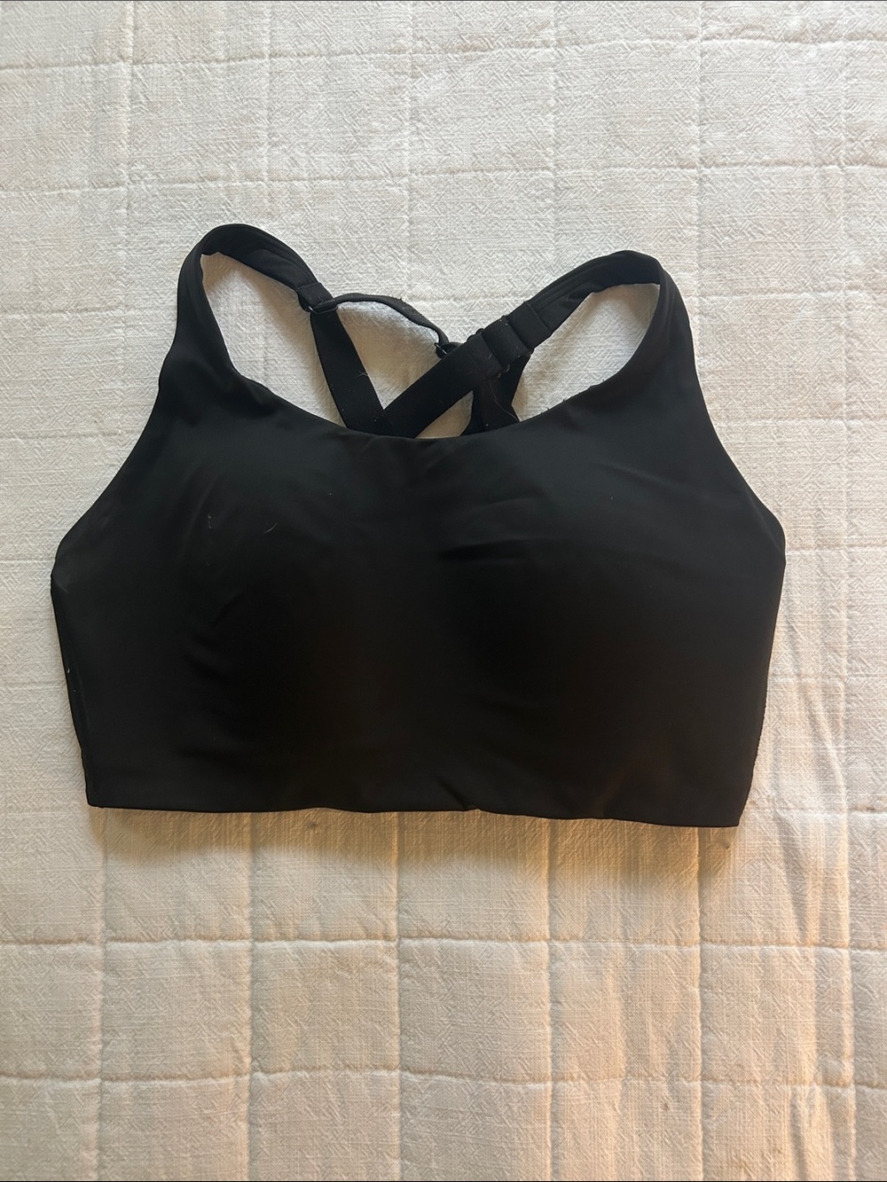 Black Cross-Back Sports Bra - Unbranded